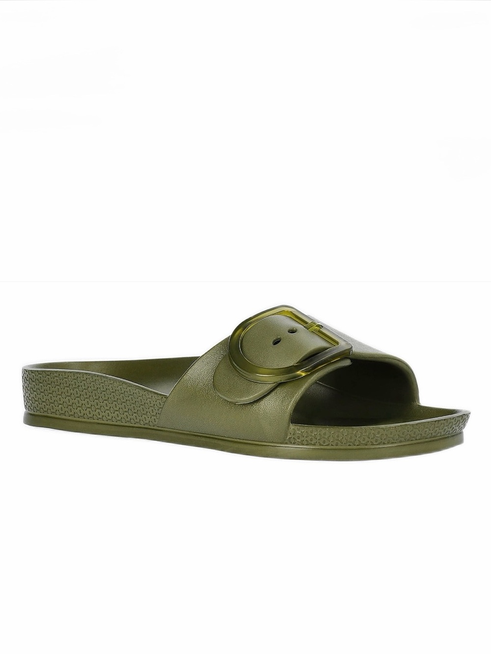 Time and Tru One Buckle Sandals Olive Green Size 7